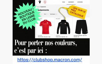 Nouveau : boutique en ligne du club !